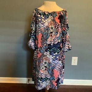 MSK Lantern Sleeve Off-The-Shoulder Shift Dress